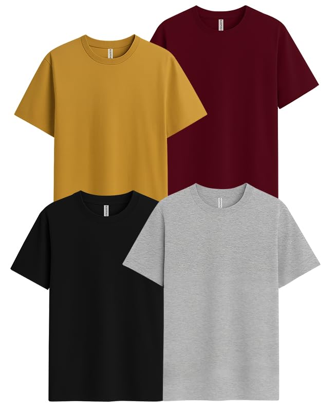 Image of Sleepynuts Men's Regular Fit Round Neck Half Sleeves Solid Casual Wear T-Shirt
