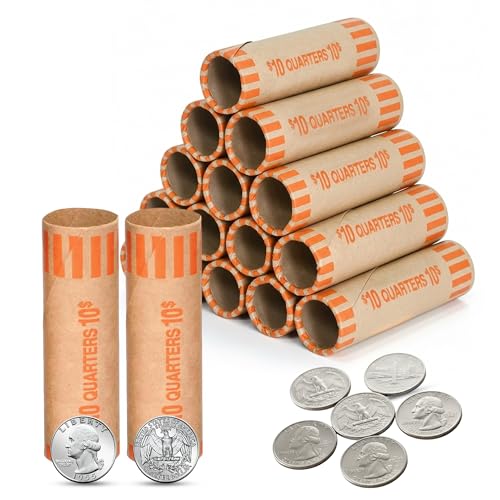 PM Company 72 Pcs Preformed Quarters Coin Wrappers Rolls ABA Color-Coded