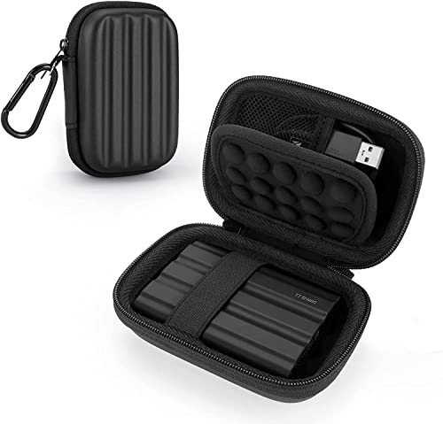 Yinke Festplatten Tasche Case für Samsung T7 Shield/ T9 / T7 / T7 Touch Portable SSD 500GB 1TB 2TB,Stoßfest Hart Hülle Organizer für Tragbar Externe Festplattentaschen (Black)