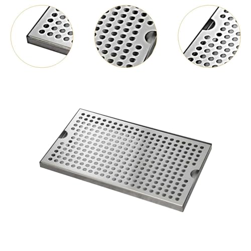 Bandeja de goteo de acero inoxidable para barras de bar y pubs, 30 x 17,5 cm 6