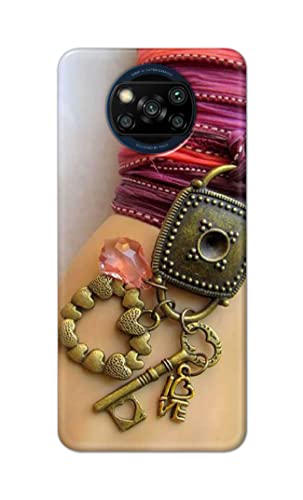 Image of Girl Hand with Keychain Hard Back Case Cover for Poco X3 Back Cover -(J5) VNS2228