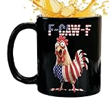 WJnflQN Tasse amusante en céramique avec motif de poules - 355 ml - Motif drapeau américain - Tasse à thé amusante - Pour café, cacao chaud, lait, jus de fruits, boissons froides, famille, amis