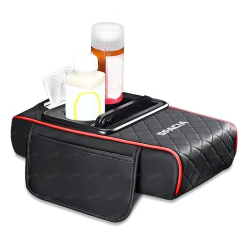 スズキ スペーシア 車用アームレストカバー 車肘置き 肘掛けクッション スペーシア MK53S MK54S MK42 MK32 MK03系 MK33V MK94S 多機能アームレストパッド 快適な低反発インナーコア 車用外付けコンソールボックス 小物入れ収