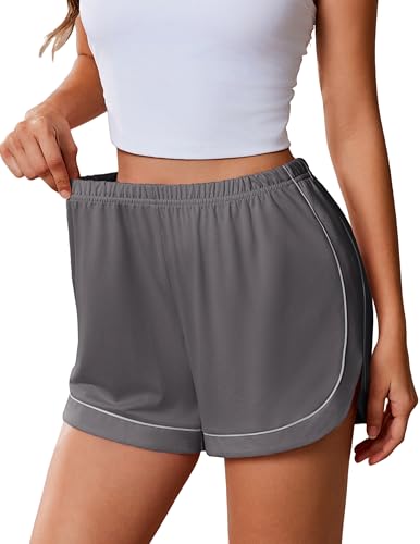 Image of Ekouaer Pajama Shorts Women Soft Sleep Shorts Casual Lounge Shorts Cute High Waist Pajama Bottom Comfy Split Side Pj Bottom