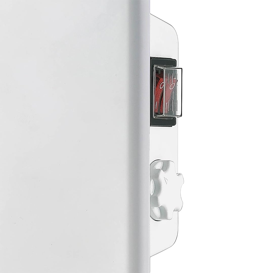 Svan Radiador Plano Eléctrico Bajo Consumo, 2 Niveles de Potencia, 2000 W, Termostato Mecánico, Protección Sobrecalentamiento, Soporte con Patas, Blanco
