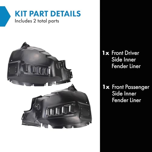 Image of TRQ Front Inner Fender Liner Set Compatible with 2014-2021 Ram ProMaster 1500, 2500, 3500 CH1248197 CH1249197