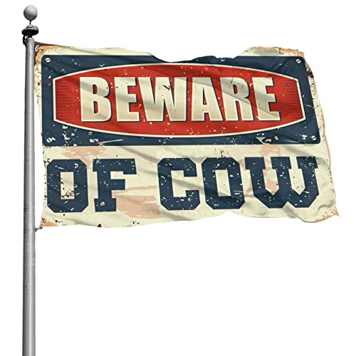 Panneau Beware Of Vache COTECI de 152 x 244 cm pour une décoration de chambre originale
