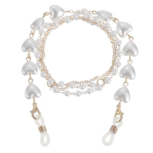 Image of uxcell Beads Eyeglass Chain, Pearl Glasses Strap Eyewear Retainer Chain Around Neck Sunglass Holder for Girls Women