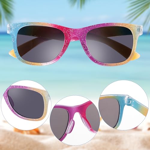 obmwang 3 Pack Kids Sunglasses Girls Princess Glitter Sunglasses for Toddler Girls Cute Glasses UV 400 Protection3