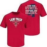 Ole Miss Football Fans. All Aboard The Lane Train Express Red T-Shirt (Sm-5X) (Short Sleeve,...