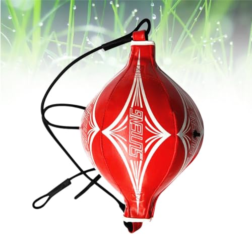 Balle de boxe pour trajectoire stable et précise en PU rouge à double fixation - 5