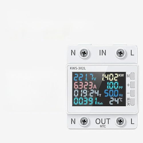 NiuLumea LCD - Medidor digital de energía con control de aplicación, monitor de corriente de voltaje CA 170-300 V, medidor de consumo de energía KWH para el hogar, color blanco