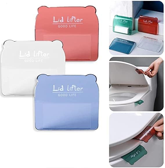 BHUMA™ 1 Pc's Toilet Seat Lifter Self-Adhesive Toilet Seat Holder with Double Tape Toilet Seat Lifter Handle Clip Water Closet Toilet Lifter Avoid Direct Contact with Cover & Seat (Multicolor)-image-42