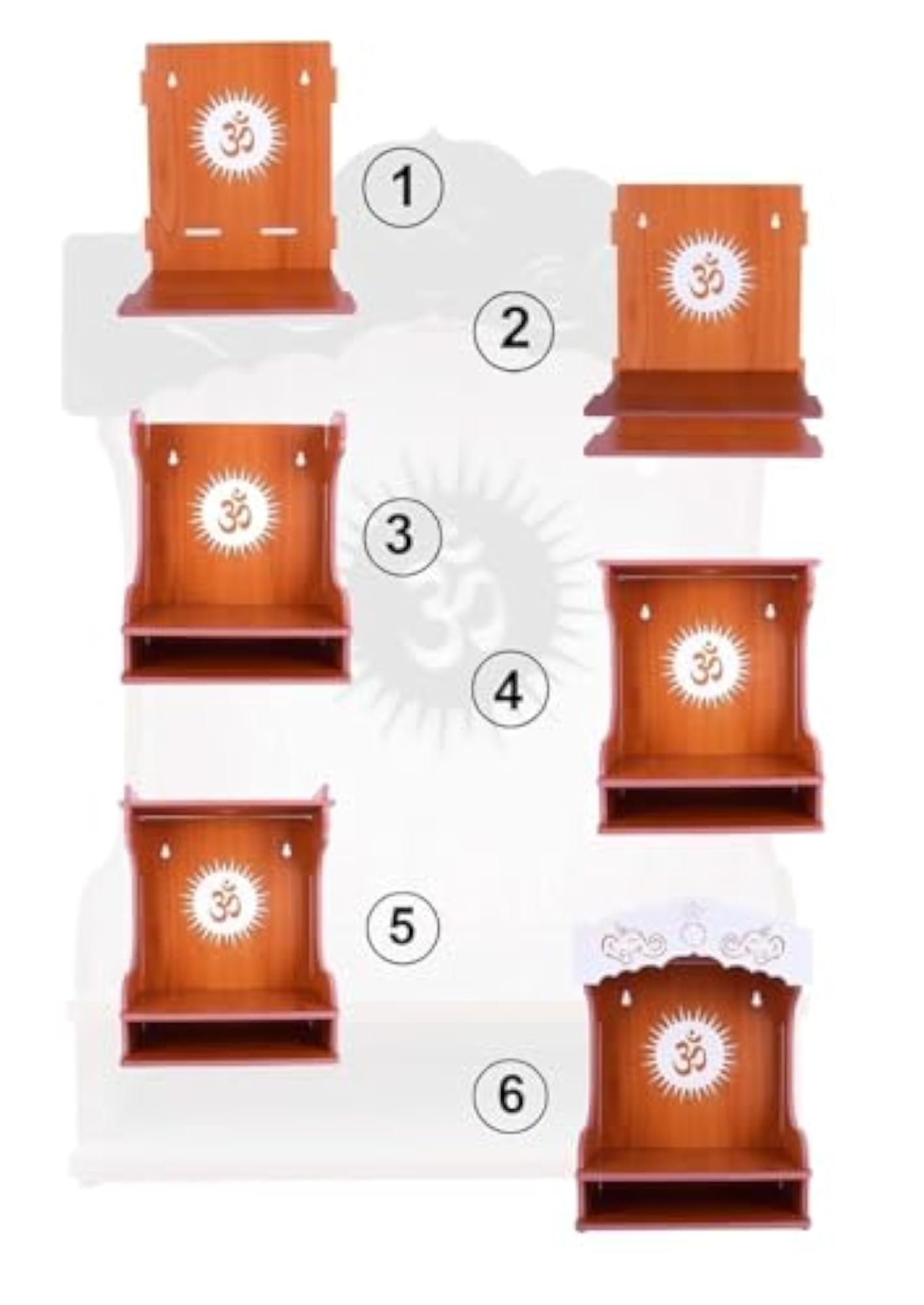 Wooden Pooja Room Mandir for Home and Office, Beautiful Design