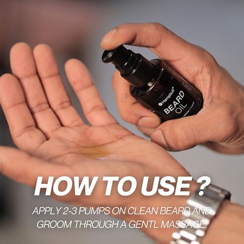 Image of Non-Sticky Beard Oil for Men, 30 ml | Daily Repair Hemp Beard Oil for Healthy, Thicker, Shiny, Nourished and Longer Beard | Promotes Growth to Uneven and Patchy Beard | With Argan and Hemp Oil