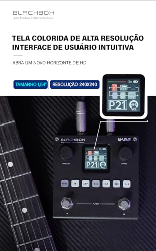 M-VAVE BLACKBOX - Processador de Efeitos Multifuncional para Guitarra/Baixo com 80 Presets, Bateria