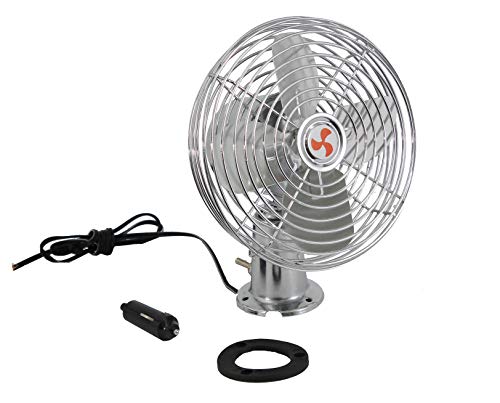 Dash Fan 12 Volt 2 Speed Chrome with 6" Blade for RV, Delivery