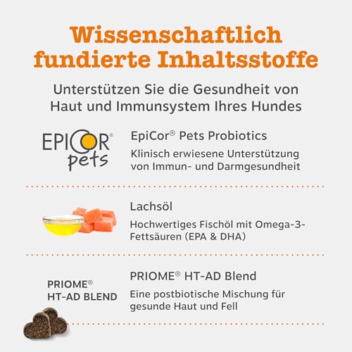 Zesty Paws Allergie & Immunität Chews | Nahrungsergänzungsmittel für Hunde | Für eine Gesunde Körperfunktion | Reich an Lachsöl Hunde & Omega 3 Öl | 90 STK
