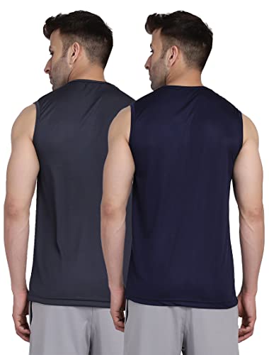 Image of Men's Regular Fit Sleeveless T-Shirt (Pack of 2)