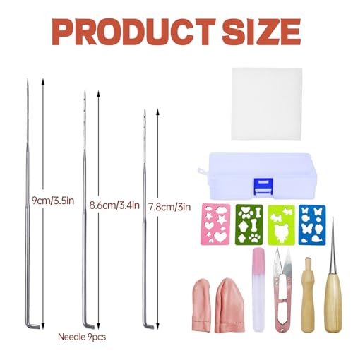 Image of IVICOO Felting Needles,Needle Felting Kit,20 Pcs Set Making Wool Needle Felting Starter Kit with 3 Sizes Felting Needles for Manual DIY.
