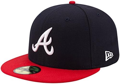 New Era 59FIFTY Atlanta Braves Navy/Red MLB 2017 Authentic Collection On Field Home Cap Size 7 3/8