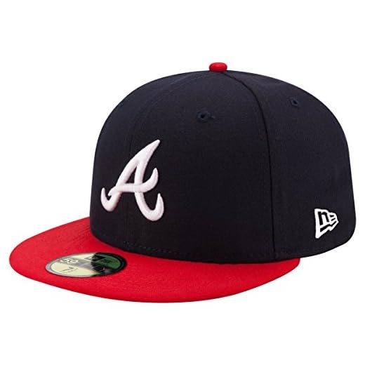 New Era 59FIFTY Atlanta Braves Navy/Red MLB 2017 Authentic Collection On Field Home Cap Size 7 3/8