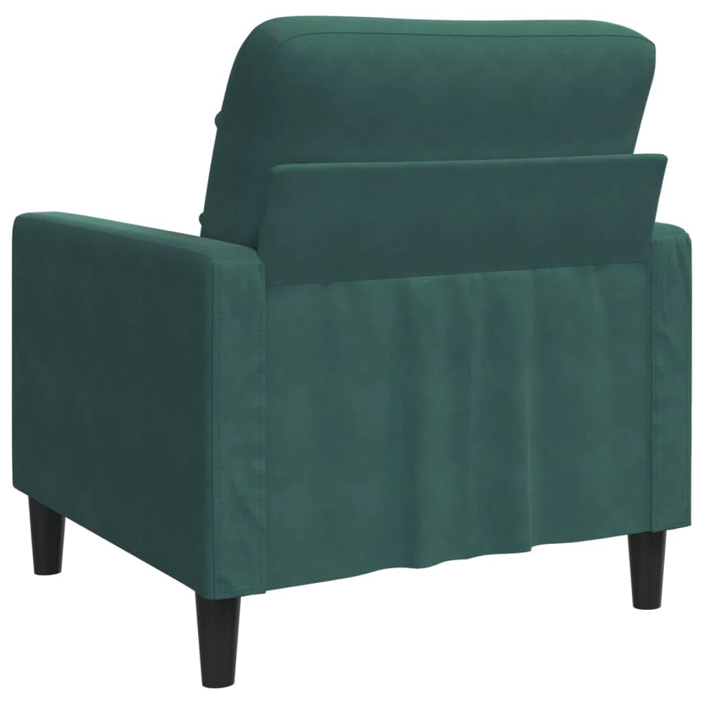 Poltrona in velluto verde scuro, larghezza della seduta 60 cm, con struttura in metallo e imbottitura in schiuma, mobili per il soggiorno per un relax accogliente e un arredamento elegante