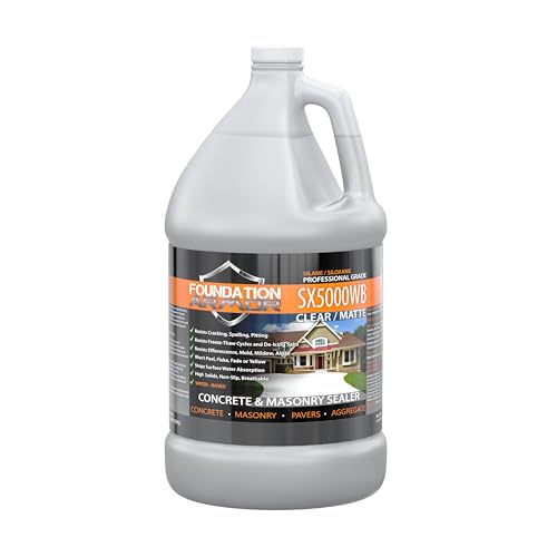 Armor SX5000 WB Water-Based Silane-Siloxane Sealer for Concrete, Brick, Pavers, Stone - Matte Concrete Sealer - 1 Gallon