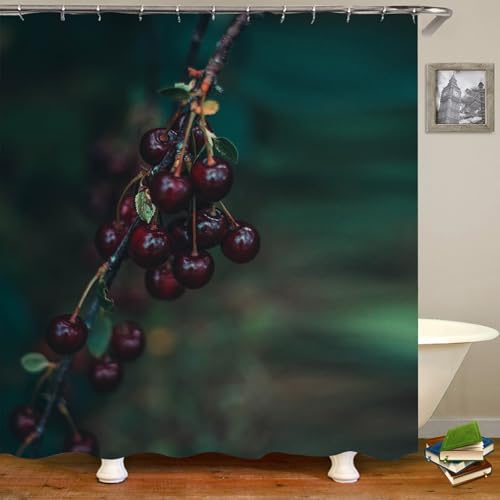 Rideau de douche feuilles de cerisier 200x180 cm extra long