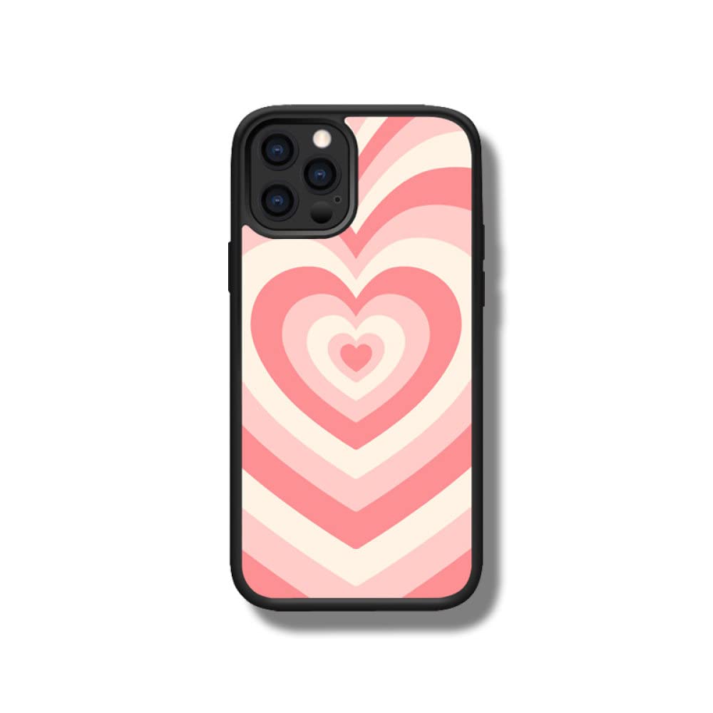 Coque silicone cœur pour iPhone 12 Pro Max rose antichoc