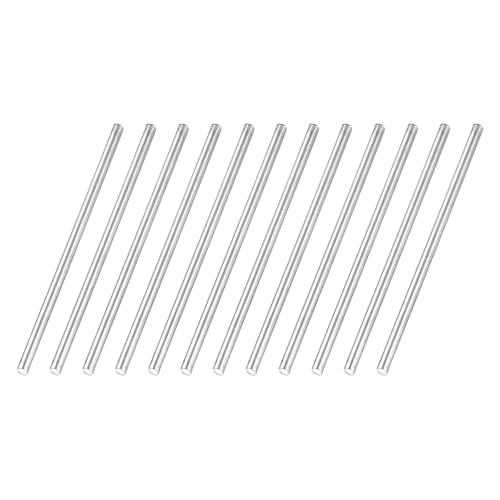 uxcell 12 Pcs 304 Stainless Steel Round Rod, 1-16(2mm) Diameter, 2(50mm) Length Metal Solid Shaft Rods, Steel Stick Lathe Bar Stock for Crafts DIY Models Plane Ship Cars