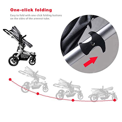 Rollstuhl Kinderwagen,Anti Shock Folding Leichter Kinderwagen Multi Funktionen Standard Kombikinderwagen,universal Passend for Gängige Kinderwägen Bis 25 Kg (Color : Pink)