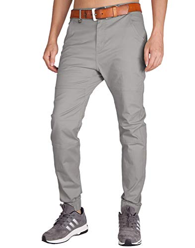 ITALY MORN Hombre Jogging Pantalones Chinos Montaña Yoga Anchos Stretch (38, Piedra)