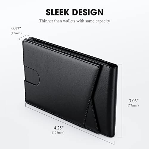 Slim Leather Wallet for Men Airtag Hidden,Large Bifold Mens Wallet RFID Blocking with ID Windows,Credit Card Holder for Men Wallet4