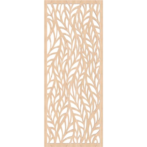Image of Ortonville Decorative Pierced Fretwork Wood Wall Panels, 21 3 /8 inchW x 54 3 /8 inchH x 3 /8 inchT, Red Oak