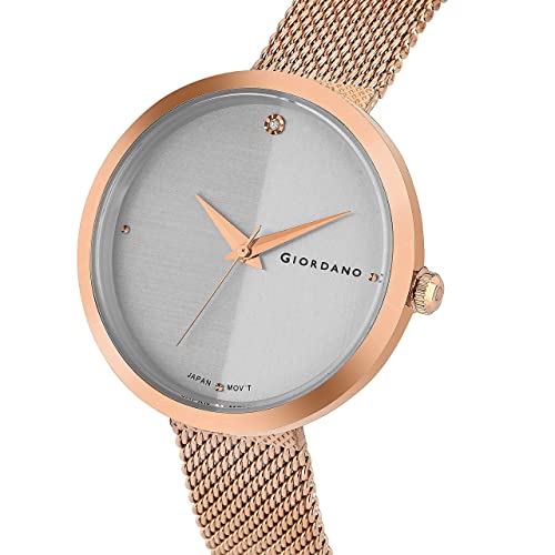 Image of Giordano Eleganza Collection Analog Wrist Watch for Women with Color Variant, Stylish Wired Metal Mesh Band| Ladies | Girls to Compliment Your Look | Ideal Gift for Female - GD-4062