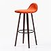 Produktbild WYGG China-Möbel Hochstuhl mit Rückenlehne Massivholz Sitz Barhocker Home Küche Frühstück Esszimmer Stühle Hocker Einfache Eisen Pedal Orange 4 Beine /& (Farbe : B)