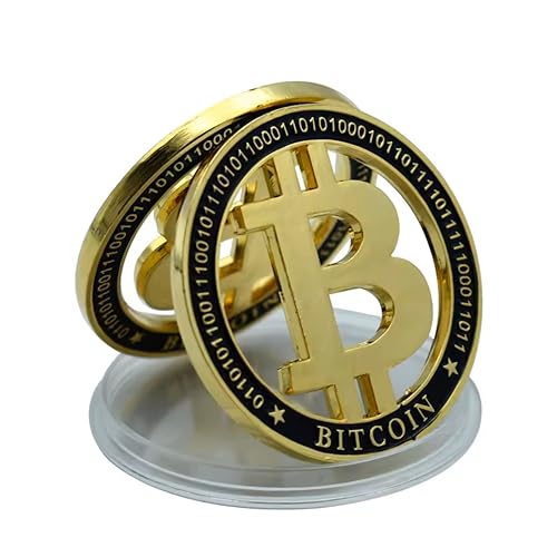 Gold Plated Bitcoin Commemorative Coin – Cut Out Fiat, Keep The B! Crypto Collector’s Edition with Binary Code
