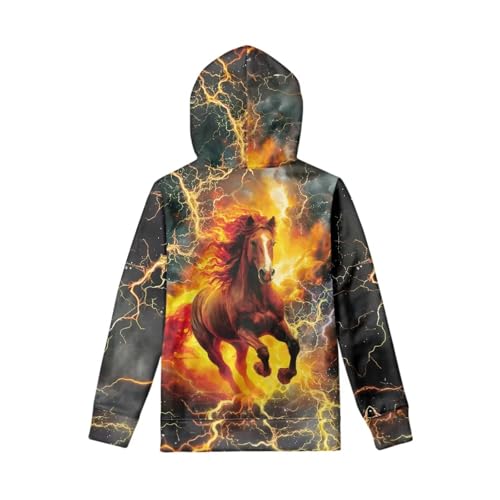 Image of WELLFLYHOM Boys Hooded Sweatshirts Hoodie Pullover Cool Graphic Crewneck Blouses Size 6-16