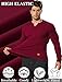 COOFANDY Mens V-Neck T Shirt Long Sleeve Slim Fit Casual Ribbed Tee Shirts Muscle Henley Fashion Hipster Hip Hop Longline T Shirts Wine Red