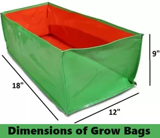 Image of MASHKI Rectangular HDPE 18 inchx12 inchx9 inch Inches Grow Bags for Rectangular Grow Bags for Gardening Also for Terrace Garden, Home and Kitchen Gardening (Standard, 1)