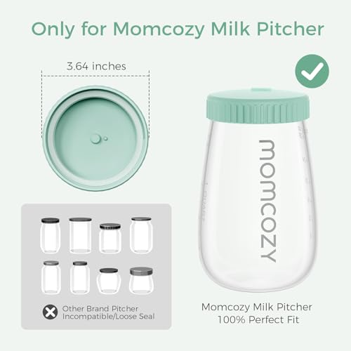 Image of Momcozy Glass Breast Milk Pitcher Lid, Dishwasher Safe Food Grade Caps 1pc
