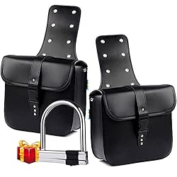 Maletas Rigidas Baratas Para Moto 1 par Lado de la Motocicleta Alforjas de Cuero de la PU a Prueba de Agua Asiento Trasero Bolsa e Sillín Herramienta de Viaje Equipaje de la Cola Negro