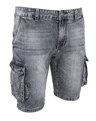 Jean cargo homme Evoga avec poches latérales pratiques en denim bleu taille 40