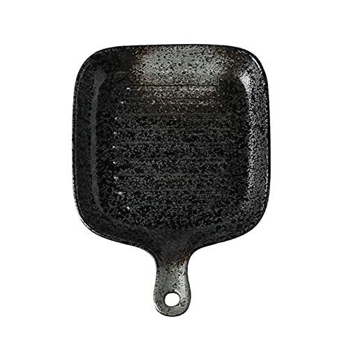 WEKONUMEX Sartenes para lasaña, Fuente de cerámica Cuadrada for Hornear con asa, 9,3 x 6,9 Pulgadas, de gres de Doble Uso
