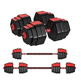 Wesfital Adjustable Dumbbell Sets Weight Sets 88LBS Free Weights Dumbbell Barbell Men Women Home...