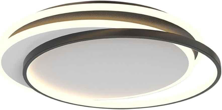 Luminaire plafond moderne LED encastré de 22" avec gradation circulaire noire