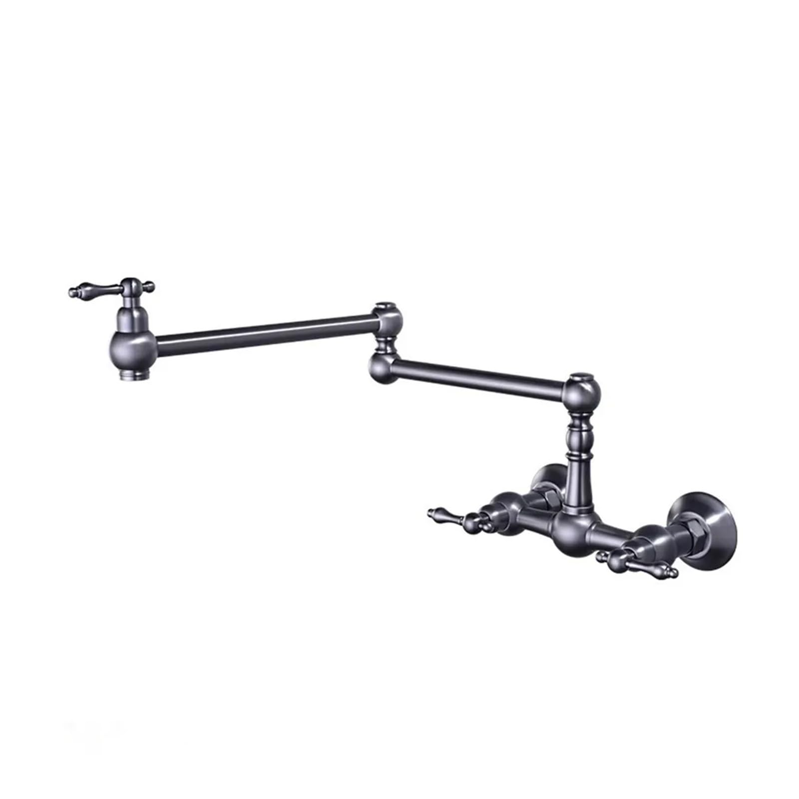 ZQFHSX Pot Filler Tap, Foldable Kitchen Faucet, Hot & Cold Nickel Sink Tap Rotate Folding Spout Wall Mounted Brass for Most Scenarios(Grey)