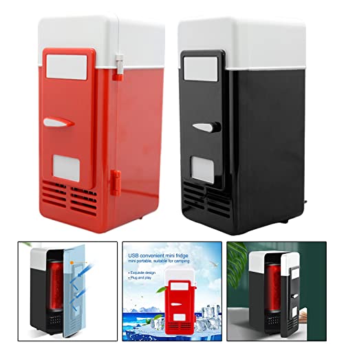 Image of USB Mini Car Refrigerator Warmer Bar Portable for 1 Can Desktop Bedroom Red|Home & Garden | Mini Fridges