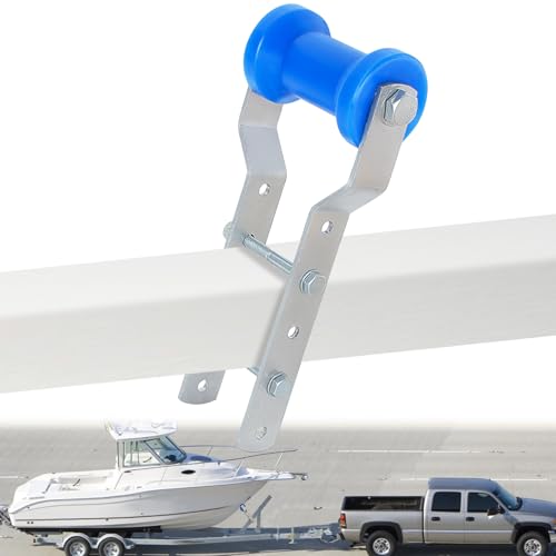 BALAVA 5inch Adjustable Keel Roller Assembly, Boat Trailer Rollers with Brackets,Blue Boat Trailer Bow Roller Bracket Assembly Keel Roller Bracket Assembly Fit for 3" Wide Trailer Tongue